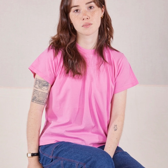 NWOT Big Bud Press The Organic Vintage Tee Bubblegum Pink XXS - Picture 2 of 7